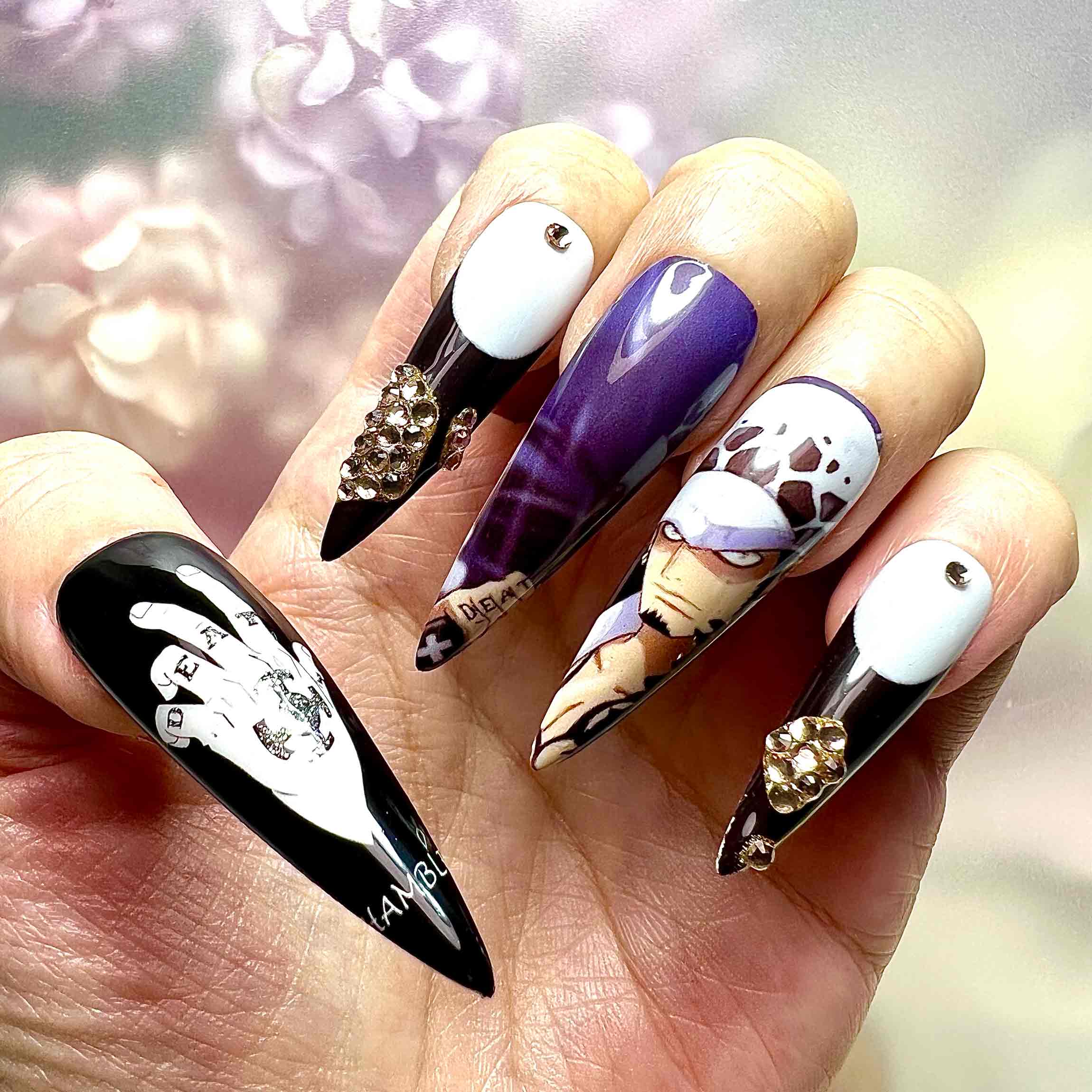 One Piece Trafalgar Law Nails – Heart Pirates Press-On Nail Set | Dragonnail