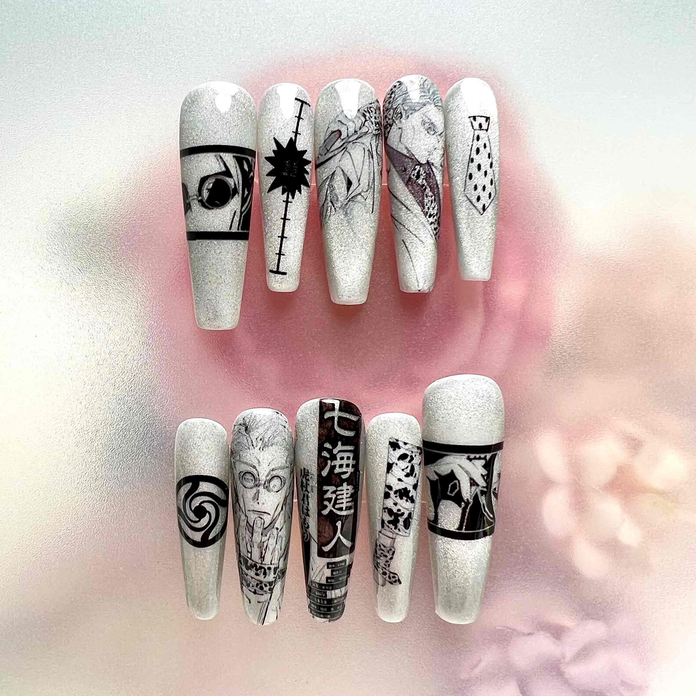 Mahito Nails – Jujutsu Kaisen Press-On Nail Set, Cursed Spirit Edition | Dragonnail