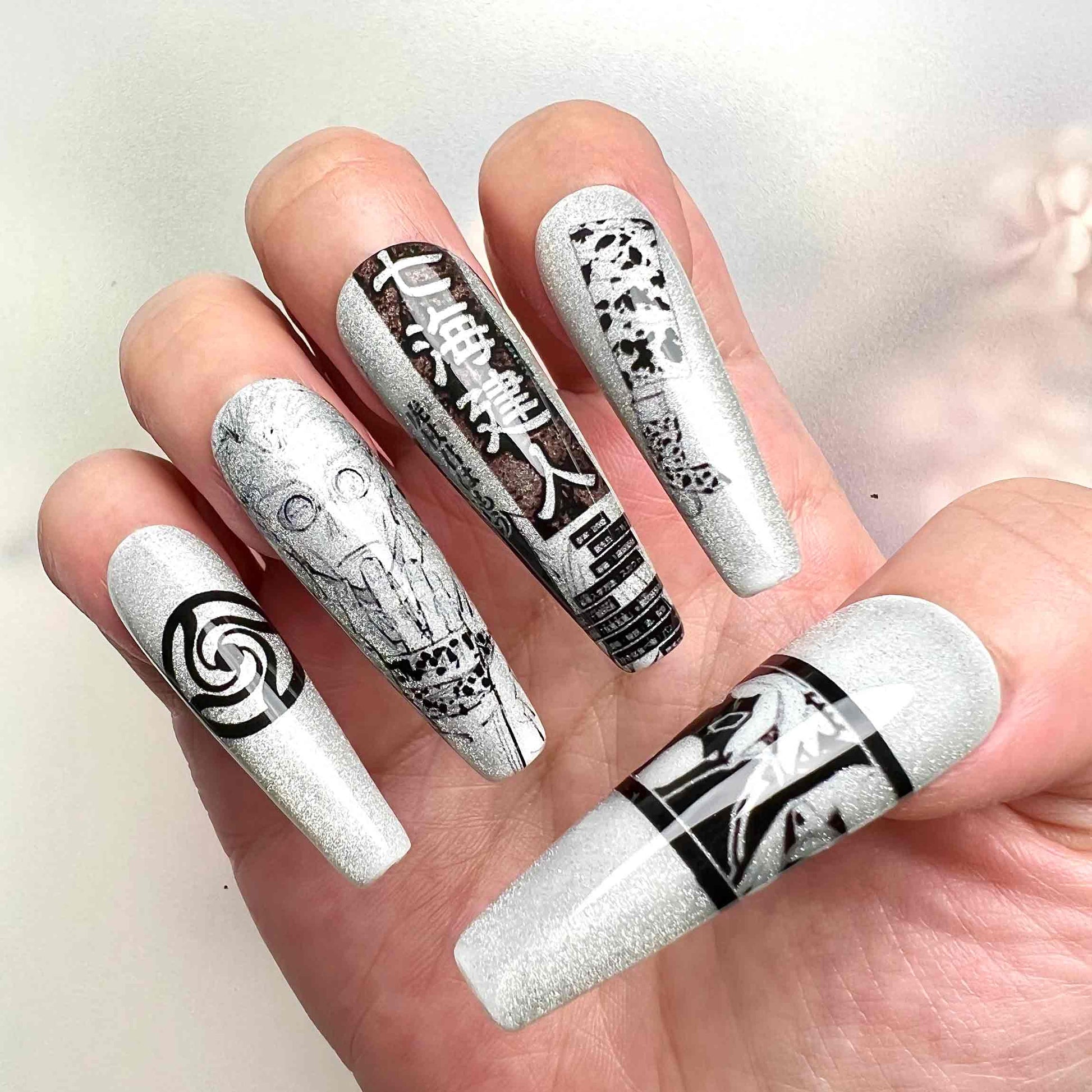 Mahito Nails – Jujutsu Kaisen Press-On Nail Set, Cursed Spirit Edition | Dragonnail