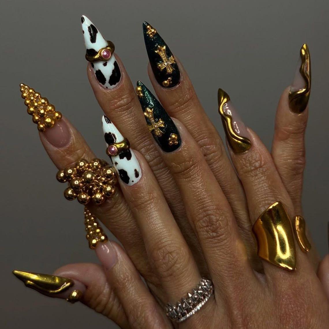 Golden Cow Luxe Metallic &amp; Animal Print Accents