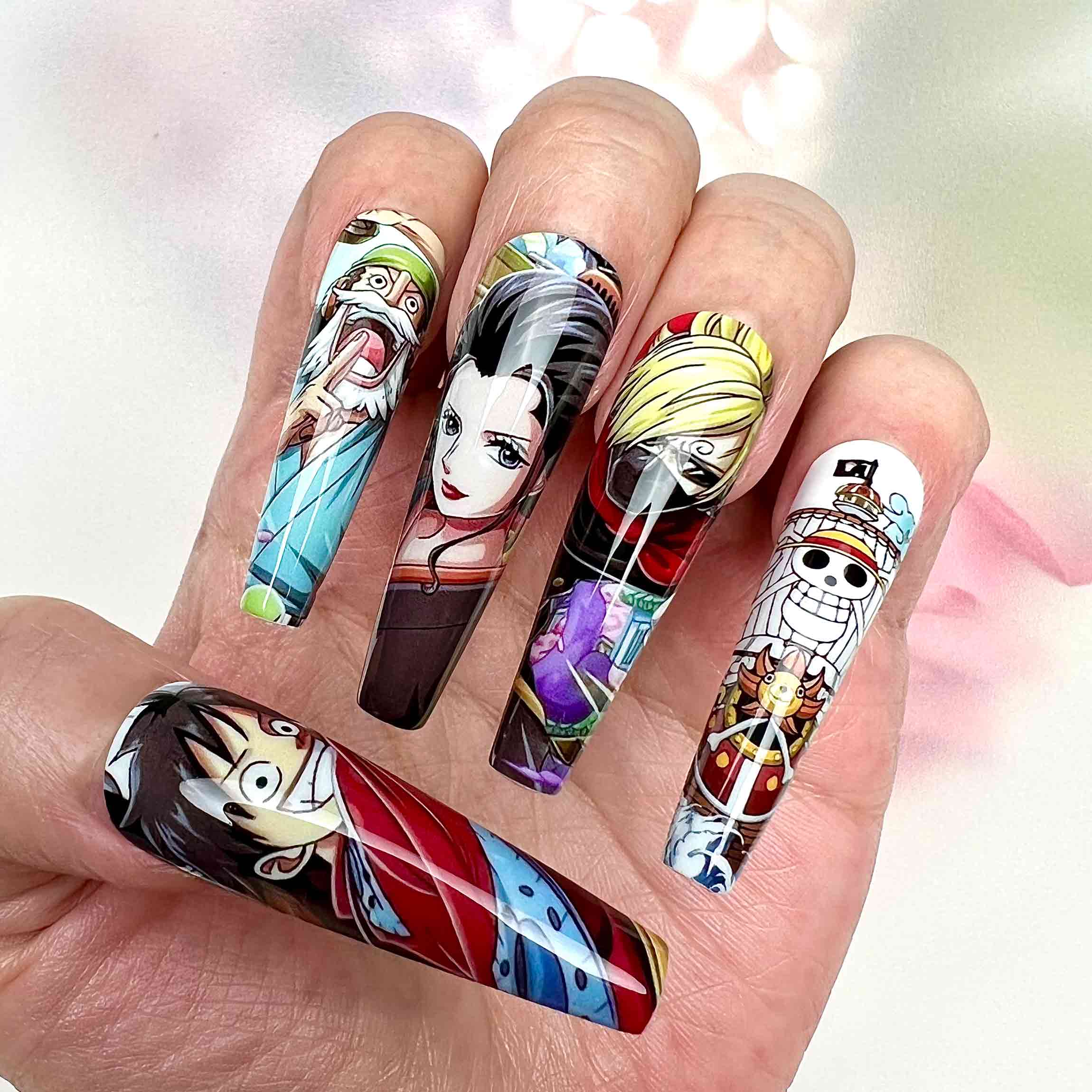 Straw Hat Pirates Nails – One Piece Press-On Nail Set, Grand Line Crew Edition | Dragonnail