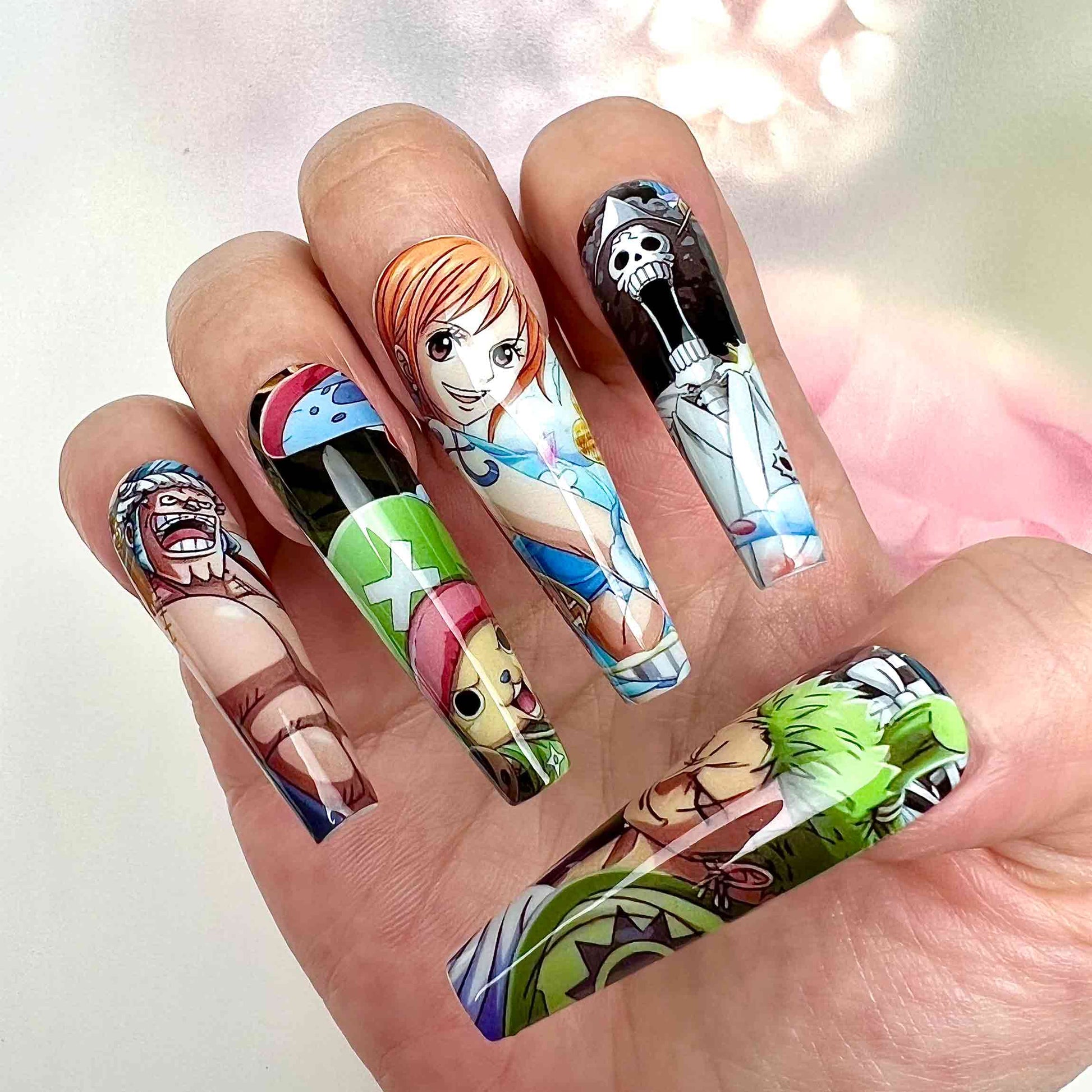 Straw Hat Pirates Nails – One Piece Press-On Nail Set, Grand Line Crew Edition | Dragonnail