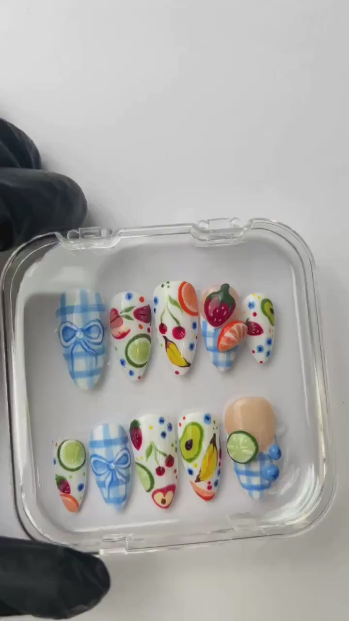 Fruit Picnic Fresh Fruit - Gingham Details