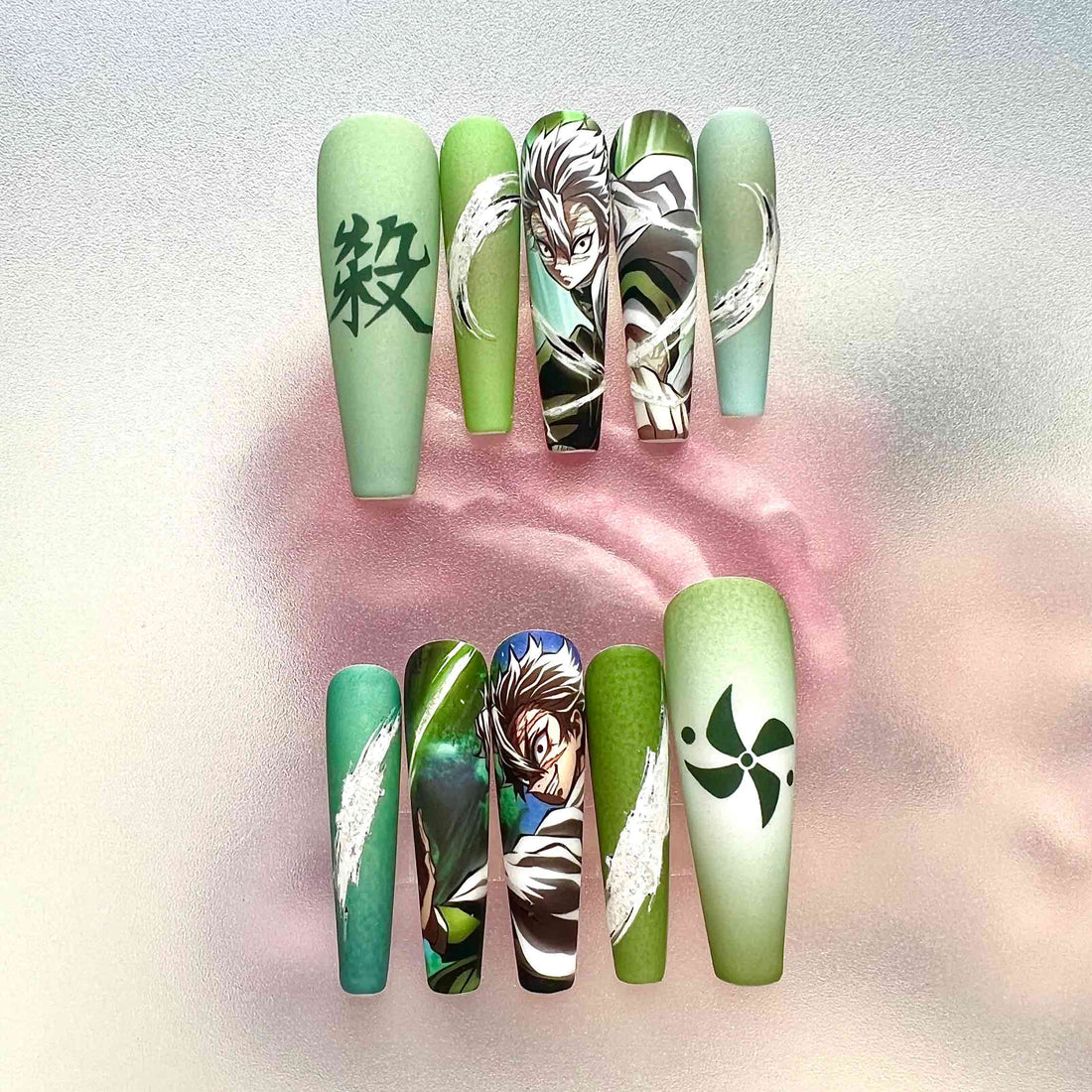 Garou Nails – One Punch Man Press-On Nail Set, Monster Hunter Green Edition | Dragonnail