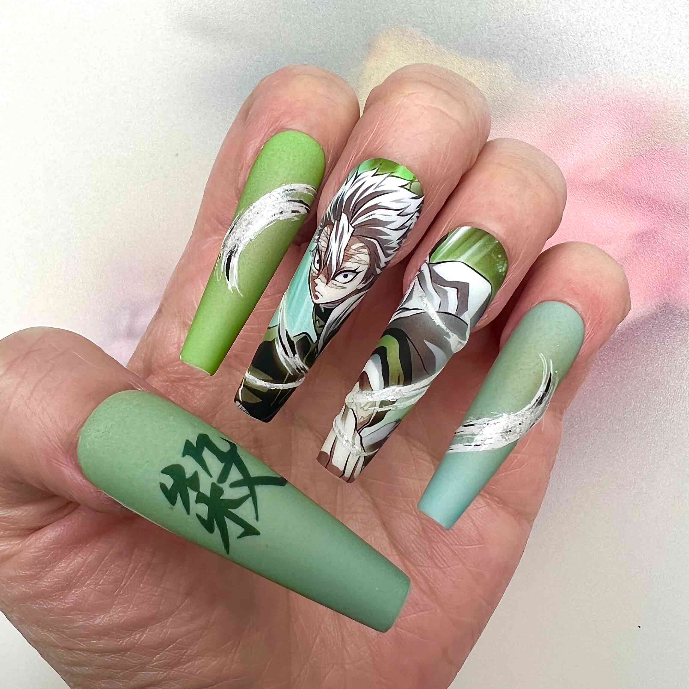 Garou Nails – One Punch Man Press-On Nail Set, Monster Hunter Green Edition | Dragonnail