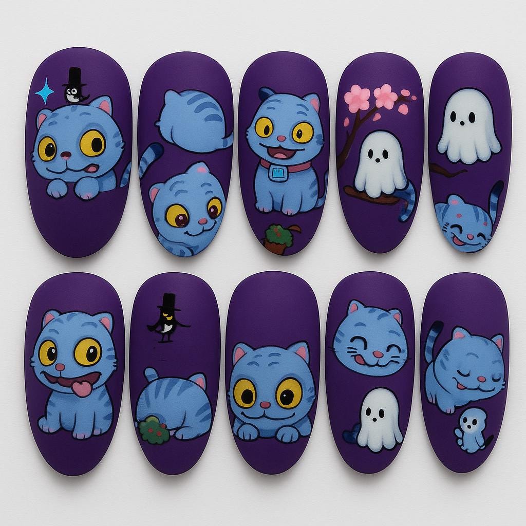Spooky Cute Demon Press On Nails 3d Nail Art Halloween Ghost Party Spooky Art Gothic Nail Set Horror Movie Nails Dragonnail