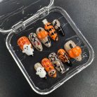 Spooky Halloween Bat Pumpkin Press On Nails 3d Nail Art Halloween Party Glitter Press-on Nails With Witch Gothic Nails Art Dragonnail