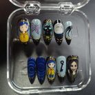 Spooky Scary Doll Nails Handmade Cute Press On Nails Spooky 3d Nails Art Horror Movie Nails Dragonnail