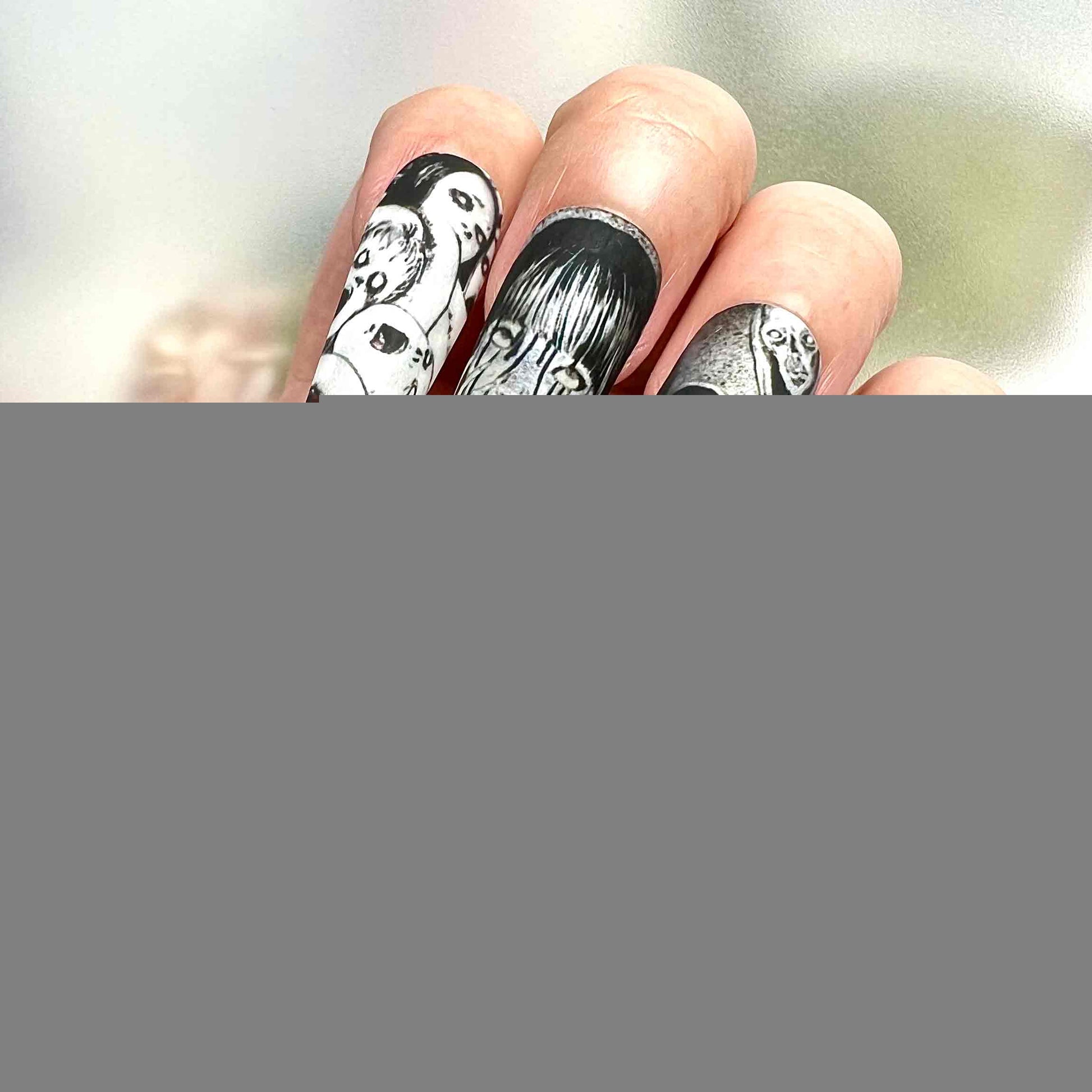 Junji Ito Nails – Horror Manga Press-On Nail Set, Uzumaki &amp; Tomie Edition | Dragonnail