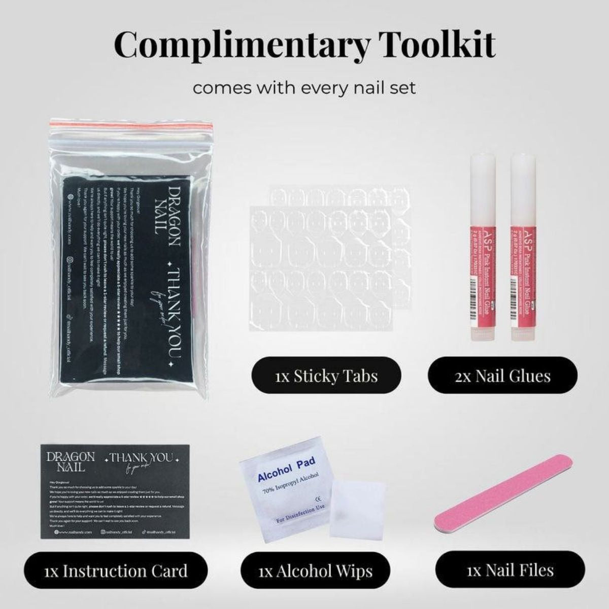 Todo &amp; Geto Nails – Jujutsu Kaisen JJK Press-On Set, 3D Black Crystal &amp; Kanji Anime Design | Dragonnail